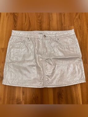 Old Navy Shimmery Silver Mini Skirt